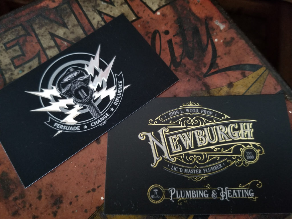 Gold Foil Specialty Plumbing and Heating Business Card Custom