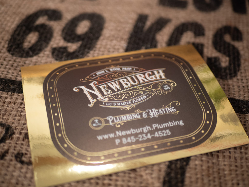 Plumbing And Heating Gold Foil Label Custom Letterpress & Specialty